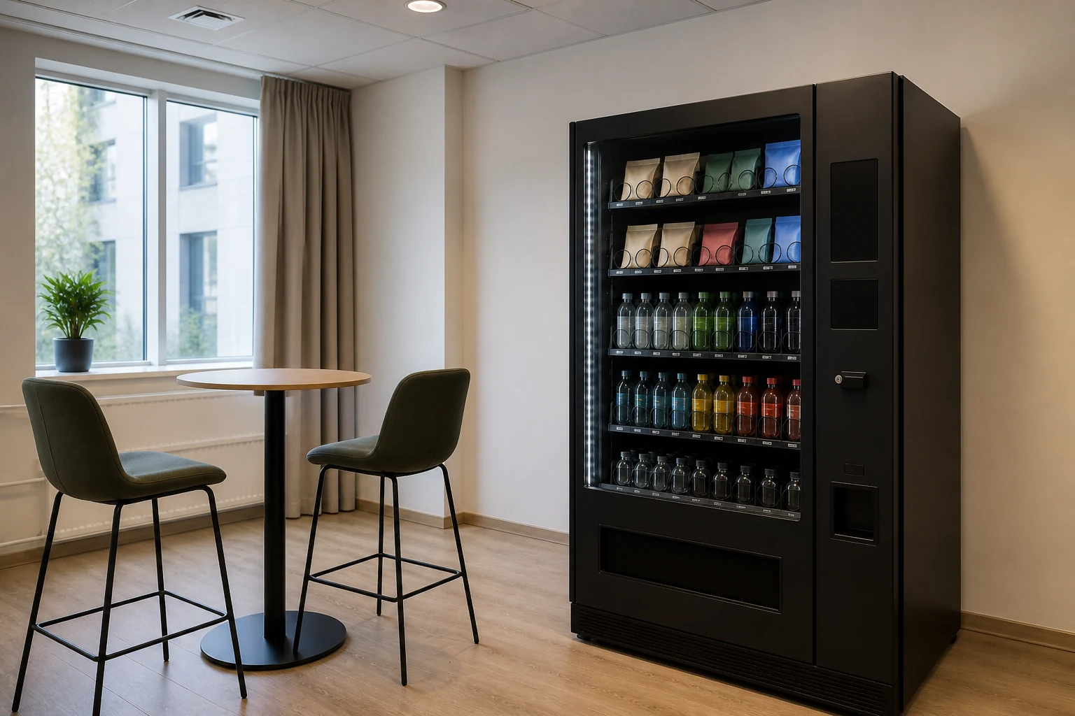 Pausyta på konferensvåning med varuautomat